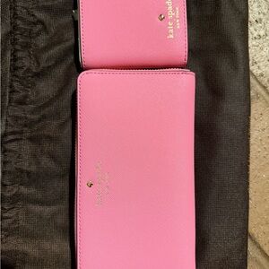 Kate Spade Pink Leather Wallet Set